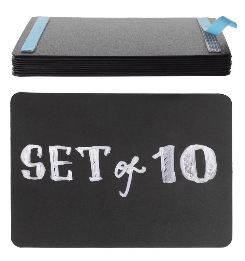Toros.Store Set of 10 Self Adhesive Small Chalkboard Signs 3x4 inches - Food Signs for Party Buffet, Mini Chalkboard Sign, Food Display Card, Kitchen Tabletop Chalkboards, Standing Menu Boards for Wedding - Image 1